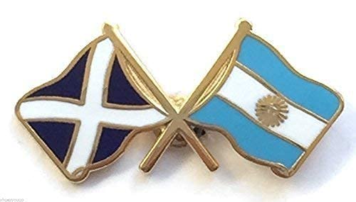 Scotland & Argentina Flags Friendship Courtesy Enamel Lapel Pin Badge T551