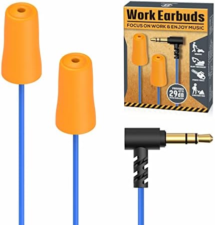 Hearprotek earplug Headphones for Work, Safety Foam Earbuds Headphones That Look Like earplugs for Hearing Protection Noise Isolation-Great for Work Shift, Construction, Lawn Mowing, Heavy Machinery