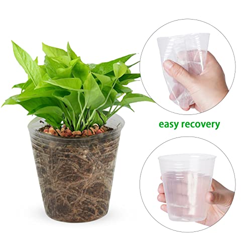 Hoveox 100Pcs 3 Inch Plant Nursery Pots With 100Pcs Plant Labels, Transparent Plastic Gardening Pot Planting Containers Indoor Succulent Herb Planter For Seedlings Succulent Vegetable #TOP4