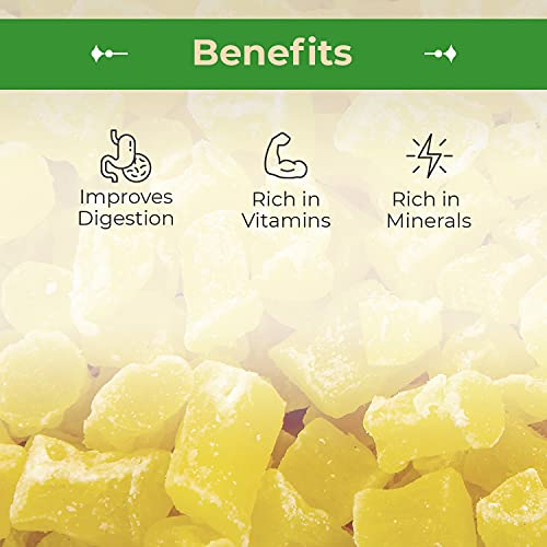 Sincerely Nuts - Dried Pineapple Chunks | Healthy Dehydrated Fruit Snack | Sweet Candied Chewy Tropical Pineapple Bits | Kosher, Vegan, Gluten Free, 2 (LB) Bag