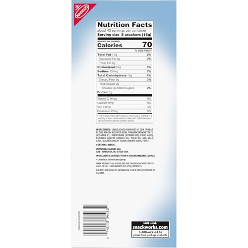 Image of Premium Original Saltine Crackers, Lunch Snacks, Family Size, 24 oz