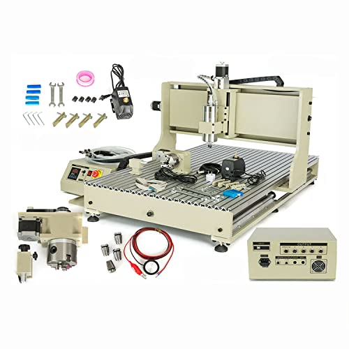 4 Axis Router Engraver USB CNC 6090, 2.2KW Engraver Milling Drilling Machine 3D Spindle Carving Drilling Machine For Wood Working Cutting Mill W/Remote Controller