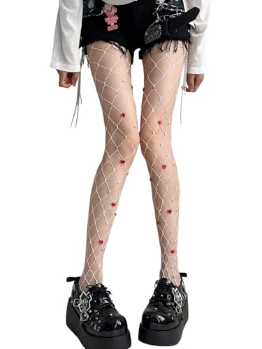 Image of SHENHE Women's Patterned Fishnet Tights High Waist Pantyhose Floral Stockings