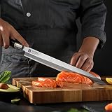 XINZUO Yanagiba nóż X7Cr17MoV ze stali nierdzewnej, Sashimi nóż do sushi, pojedyncze ostrze, japoński nóż szefa kuchni, profesjonalny nóż do ryb, hebanowy uchwyt, z pochwą z drewna brzozowego