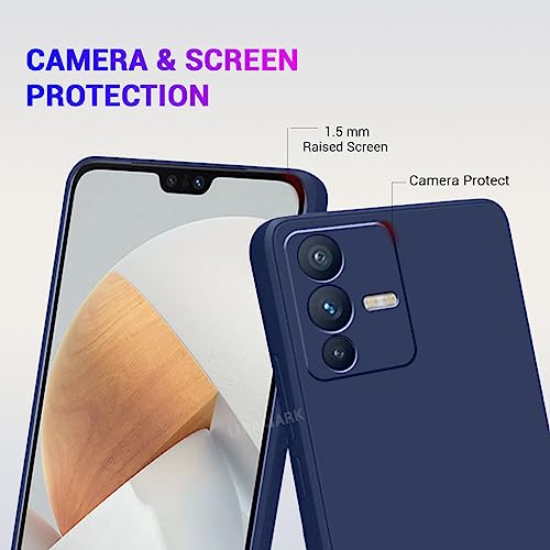 Image of LIRAMARK Silicone Soft Back Cover Case for V23 Pro (5G) / Vivo S12 Pro (5G) (Silicone Blue)