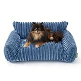 Picture of FWERDG Cute Couch Bed for Pets, Supportive Cat Sofa for Indoor Cats, Small Dog Sofa Bed for Small Dogs, Blue, 24 inches