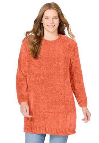 Woman Within Plus Size Crewneck Chenille Sweater