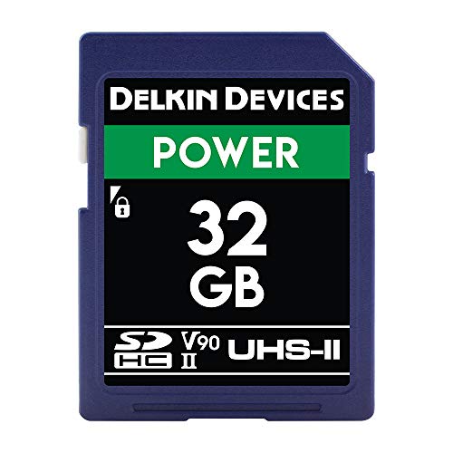 Image of Delkin Devices Power 32GB SDHC UHS-II (U3 /V90) Memory Card - 300MB /s Read, 250MB /s Write | High-Performance Card for 8K, 4K, HDR, 360º Video and Cameras