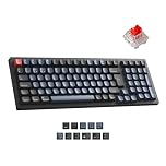 Keychron K4 Pro Custom Mechanical Wireless Keyboard - Red Switch RGB Backlit, QMK/VIA Programmable, Bluetooth/USB-C Connectivity, 96 Keys Hot-swappable for Office & Gaming (UK Layout) - Black