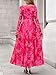 BTFBM Women Maxi Dress Fall 2026 Fashion Elegant Long Sleeve Square Neck Floral Print Party Club Wedding Guest Dresses(Floral Pink,Medium)