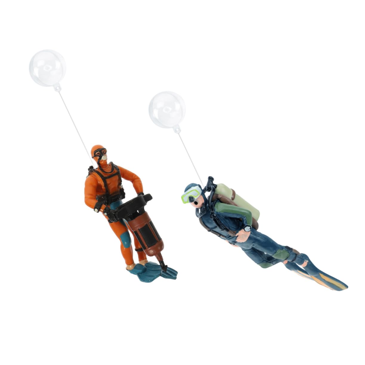 5 Ensembles Figurines De Plongeur Décoratives Décoration Flottante pour Aquarium Accessoires De Tank À Poissons Modèles Réalistes 2 Pièces * 5