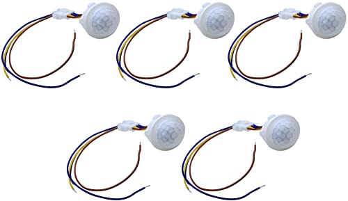 TECNOIOT 5 Pz. Sensore di Movimento PIR 220V (Interruttore per Luci)