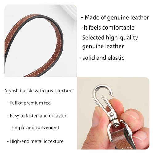 Image of Bag Leather Strap Replacement Crossbody Shoulder Straps for MINI Pouch, No Damage Conversion Kits Accessories With Silver Buckles cognac (MINI-Brown-Silver hardware)