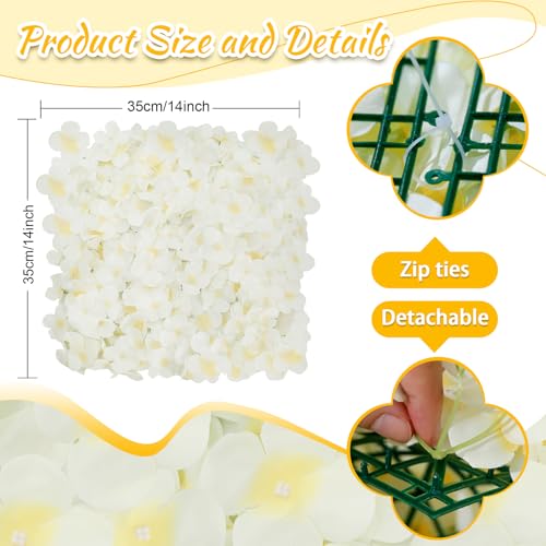 12pcs Flower Wall Panel Backdrop 3.5x4.6ft 3D Artificial Flower Wall Hydrangea Flower Backdrop Floral Background for Wedding Party Birthday Home Photo Decor by LJIE-House - Image 5