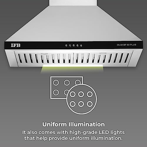 Image of IFB 60cm 960 m3 /hr Chimney (OLIM 60 Plus, 2 Cassette Filters, Touch Control, Silver)