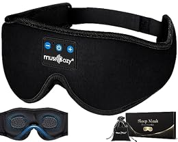 MUSICOZY 3D Sleep Headphones Bluetooth 5.4 Sleep Mask with HD Speakers