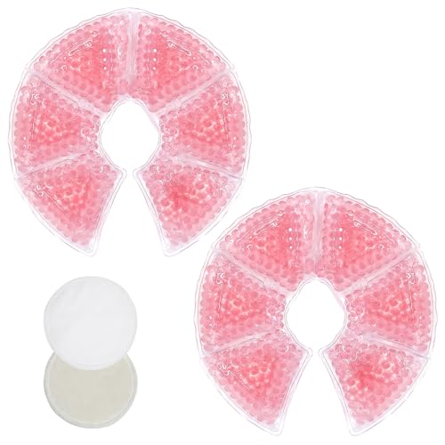 KASURE 2 Piezas Almohadillas de Terapia de Mama, Almohadillas de Gel para Lactancia de Mamas, Mujeres Accesorio de Lactancia, Aliviar el Dolor y la Hinchazón de los Senos