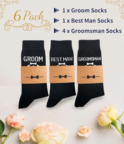 Men's Wedding Socks Gift Pack, Team Groom Dress Socks3