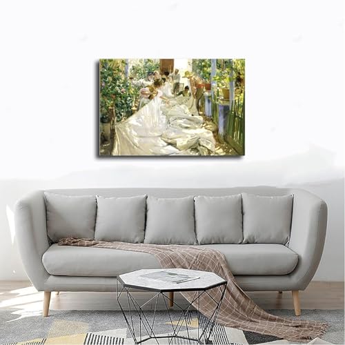 Toile Sorolla Mending The Sail décoration murale bureau cadre suspendu - 4