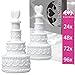 Produktbild EinsSein 24 Stück Seifenblasen Hochzeit gefüllt Wedding Bubbles Torte Weiss für Hochzeiten seifenblasen-Set Deko mit Flüssigkeit in 24 48 72 96 Sets Gastgeschenke fürs Herz befüllt Kinder