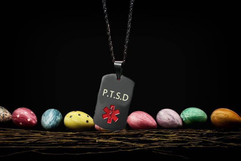 Miniatura 4 de Collar de identificación de alerta médica para hombres y mujeres, acero inoxidable, etiqueta de identificación médica, collar de alerta médica de