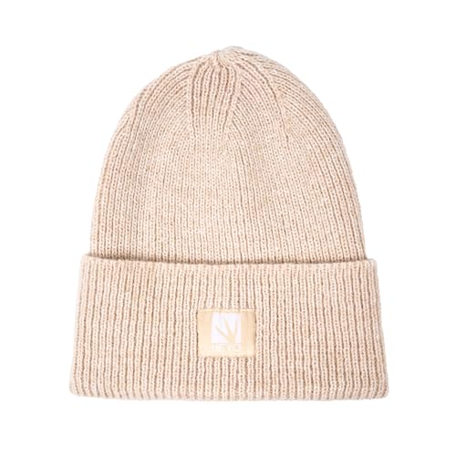 HEYO Damen Winter-Set | Strickmütze mit Umschlag, Schal & Handschuhe | Warme Beanie Strickschal Beige HZ0016 (Beige)