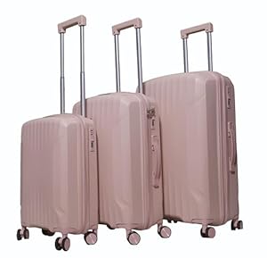 DA SUNDUQ - 3 Pcs Travel Suitcase Set | Ultra Durable Flexible Shell/Impact Resistant Luggage Set | TSA Lock | Large, Medium and Cabin Suitcase