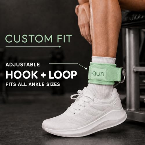 Auri Fit Padded Ankle Strap with Stainless Steel D-Ring - Plush, Luxury, Aesthetic Neoprene for Comfort and Support for Glute, Leg, & Booty Workouts - Cable Exercise Machines, Kickback, Leg Extension, Hip Abductor (Sage - Single) - image 4