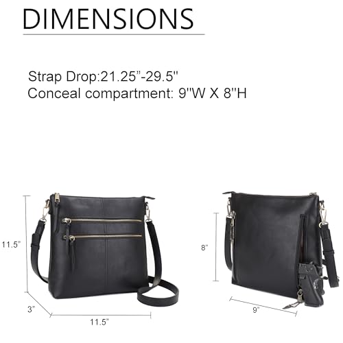 JESSIE & JAMES Large Concealed Carry Purse for Women Multi Pocket Concealed Carry Crossbody Bag3