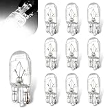 Qurbuns 10 PCS T10 168 192 Halogen Bulbs, 12V 5W Width Light Bulbs for Car Side Marker Light, Dashboard Indicator Light, Universal for Most Cars (Warm White Light)