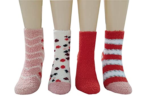Amazon Essentials Kids Cozy Socks with Non-Skid Bottoms, 4 Pairs2