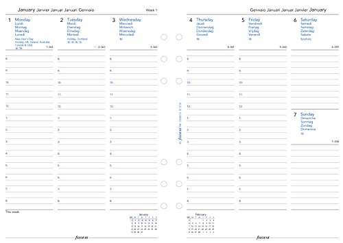 Filofax A5 Settimana su due pagine 5 lingue 2021