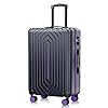 28 inch Luggage Hardside and Lightweight Suitcase with Spinner Wheels TSA Lock for Travel Business, Purple With Dark Blue