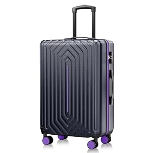 28 inch Luggage Hardside and Lightweight Suitcase with Spinner Wheels TSA Lock for Travel Business, Purple With Dark Blue