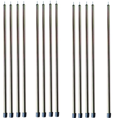 DANCHEL OUTDOOR Short Guy Poles for Canvas Bell Tent Camping, Windproof Galvanize Steel Durable Yurt Tent Pole Glamping Gear Accessories, 13PCS