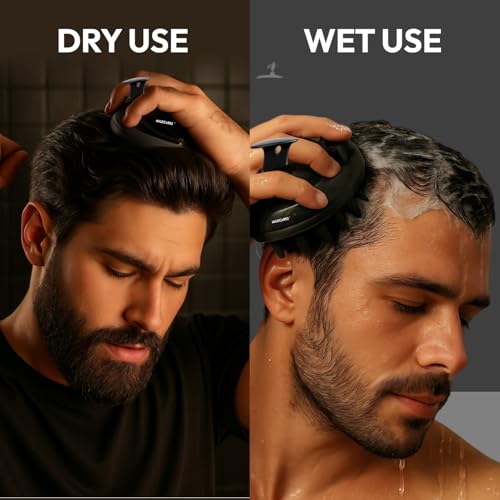 Image of MildCares Mouse Scalp Massager Brush (Black) | Soft Silicone Bristles Comb for Gentle Scalp Exfoliation, Deep Cleaning & Relaxing Dry /Wet Head Massage | All Hair Types | Shampoo Brush for Men & Women