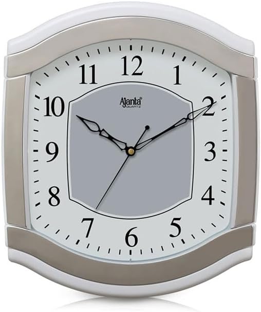 Ajanta 12 Inches Oval Analog Wall Clock for Home and Offices, Wall Watch (White)