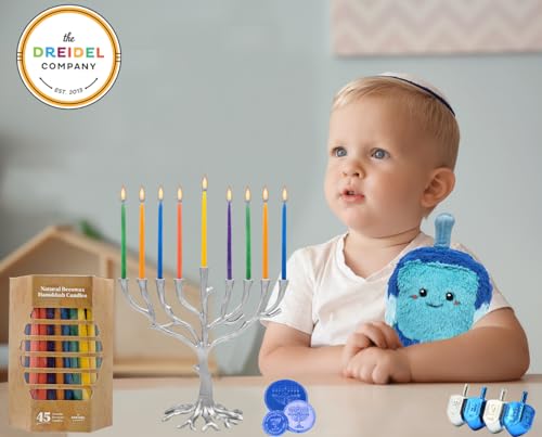 image for The Dreidel Company Dripless Hanukkah Candles Multicolored Beeswax, Ha
