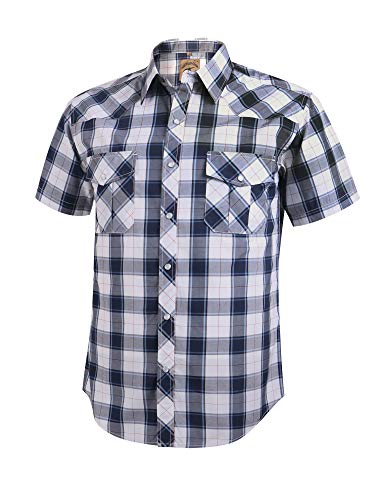 Chemise western écossaise homme Coevals Club manches courtes boutons pression