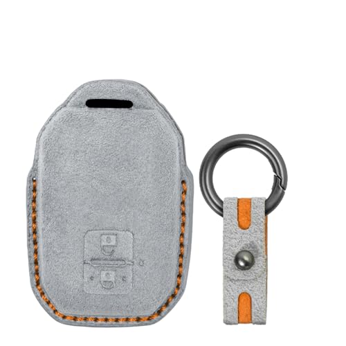 Jinhon for Suzuki Suede Leather Key Fob Case Fit for Suzuki Swift Sport Hybrid 2025 2026 Ignis SX4 Vitara Hybrid 2024 New Swift Jimney Ertiga Keychain Key Holder Accessories 2 Button Titanium Gray