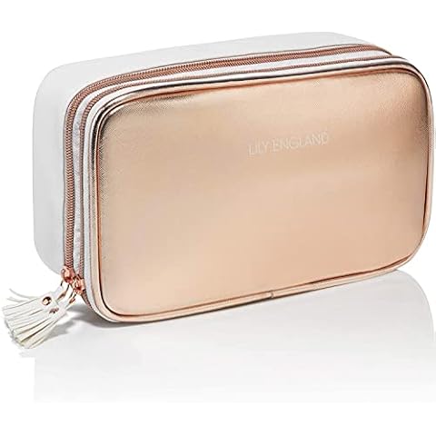 Make Up Tasche für Damen - Edle Kosmetiktasche klein - Schminktasche - Makeup Bag - Geschenk Frau - Kleiner Kosmetikbeutel - Rosegold Lily England Cover