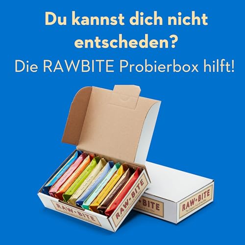 RAWBITE PROTEIN Riegel mit 21g Eiweiß I 45 Bio Proteinriegel in der Office Box I Reisprotein, Datteln, Cashews, Vanilla & Kakao I Vegan, glutenfrei, laktosefrei I enthält natürlichen Zucker I 45 x 15g