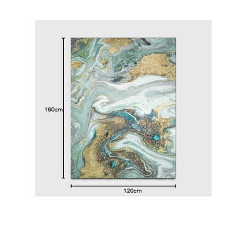 Tapis de zone motif abstrait eau de mer et or au dos antidérapant - 3