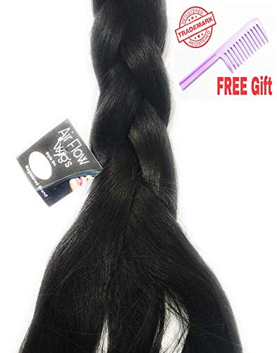 Image of Air Flow Natural Looing Realistic Black Hair Extension Long Hair Silky With Free Wig Comb (Guthni Choti)