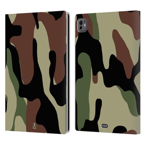Étui portefeuille iPad Pro 11 M4 en cuir camouflage région boisée