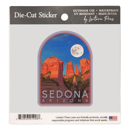 Lantern Press Sedona Arizona Sticker, Cathedral Rock, Waterproof Vinyl