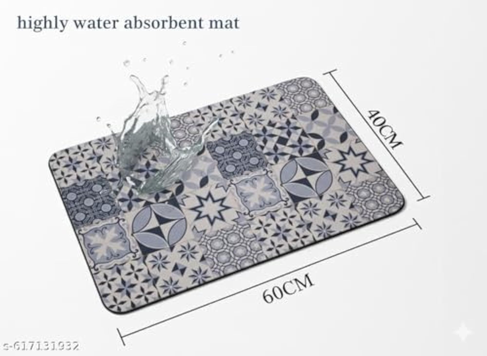Memory Foam Bath Mat, Water Absorbent, Anti-Slip