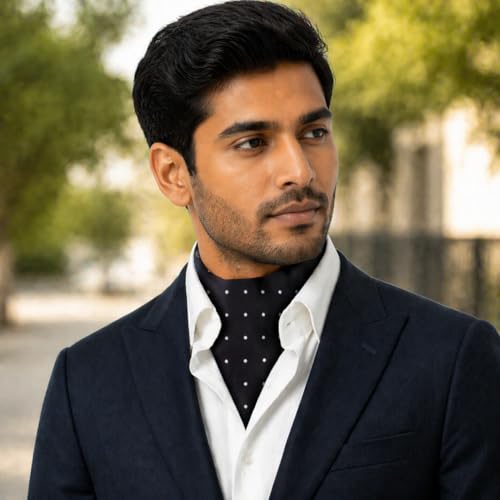 Image of The Tie Hub Microfibre Cravat for Men - Formal & Wedding Occasion Wear