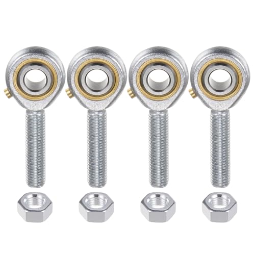 uxcell 4pcs POSB5 Male Rod End Bearing 5/16 Inch Bore and 5/16-24 Right Hand Thread, Self-Lubricating Joint Rod Ends, Includes Jam Nuts