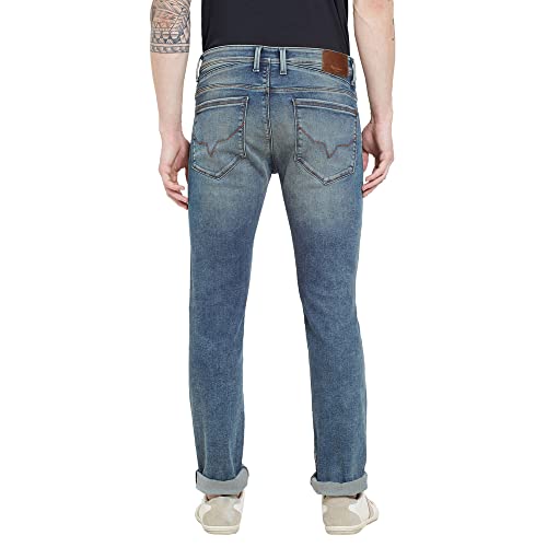 Image of Pepe Jeans Men's Vapour Slim Fit Mid Waist Lightly Washed Jeans